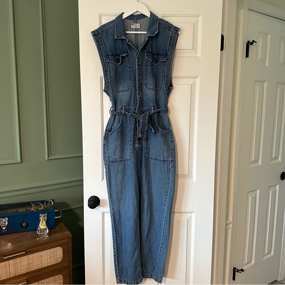 Free People Denim Jumpsuit